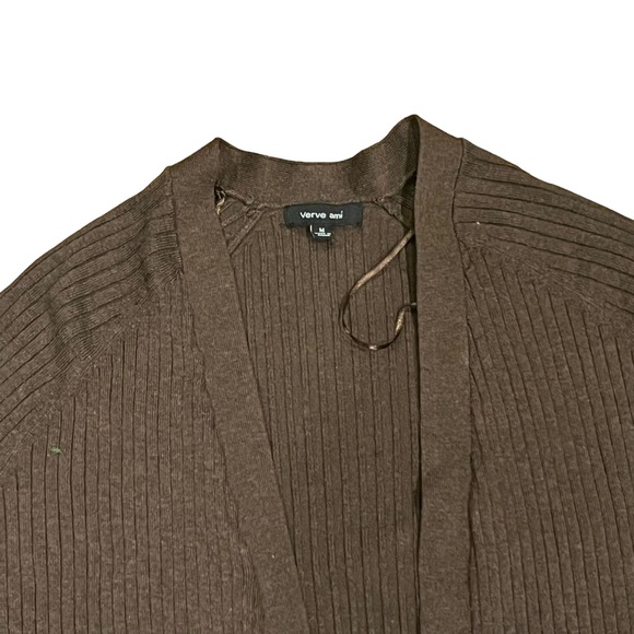 Verve Ami. Long brown cardigan sweater. Size medium. - Picture 3 of 5